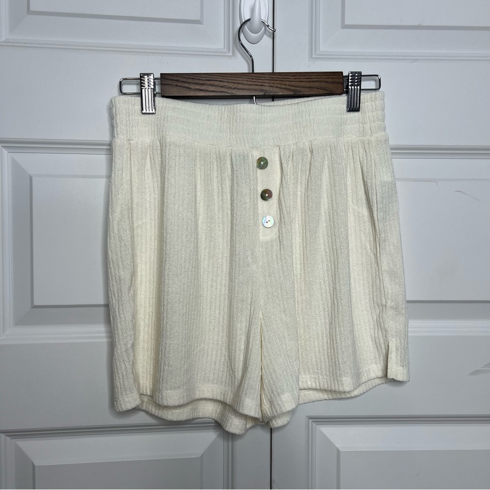 Madewell MWL Cream Lounge Shorts NWT High Rise Soft Knit Size